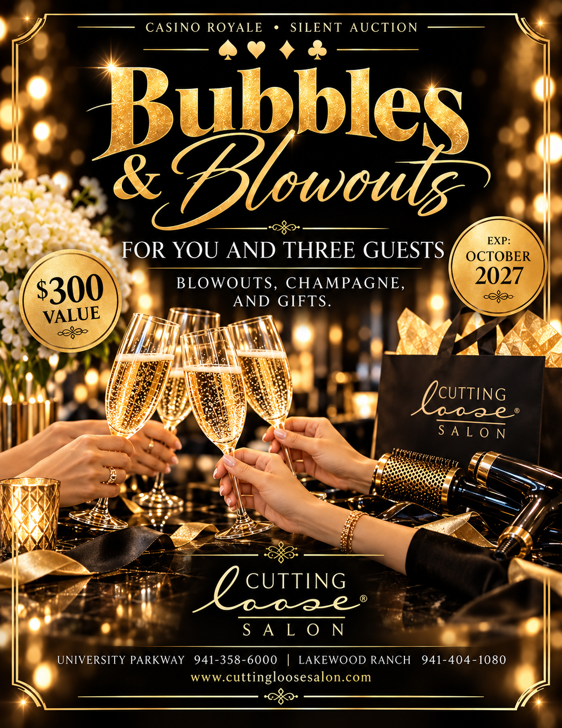 Bubbles & Blowout: A High-Roller Glam Night by Cutting Loose Salon